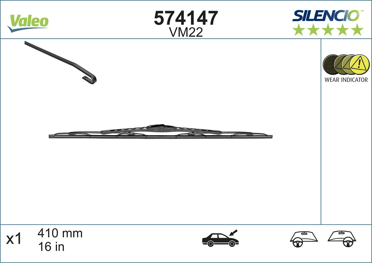 VALEO VAL574147 Ablaktörlő lapát  410MM